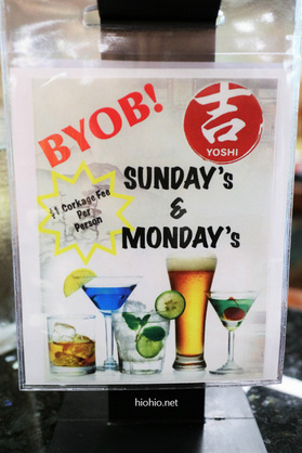 Yakiniku Yoshi Honolulu-  Sunday and Monday Special (BYOB $1 PP).