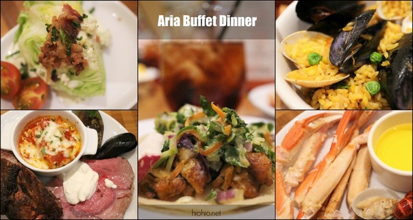 Aria Buffet Las Vegas Dinner (collage 2). 