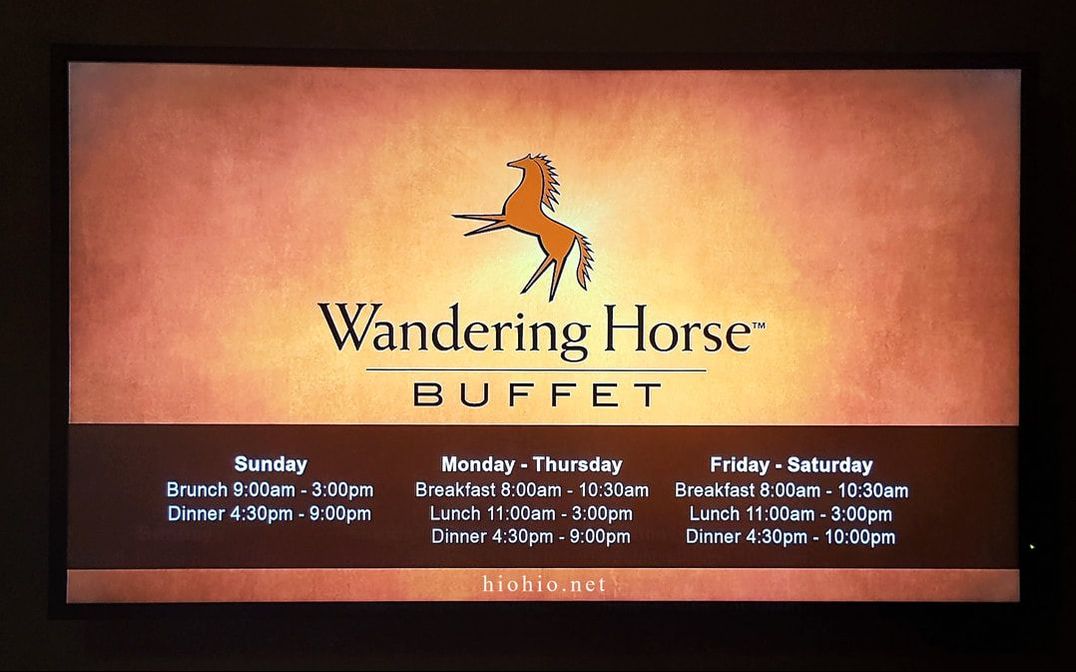 Wandering Horse Buffet (Talking Stick Resort Arizona USA) Buffet Operation Hours