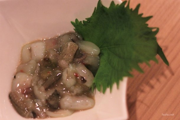 Umami Kingyo Teppan (Waikiki Yokocho Gourmet Food Alley), Oahu-- Squid with Wasabi. 