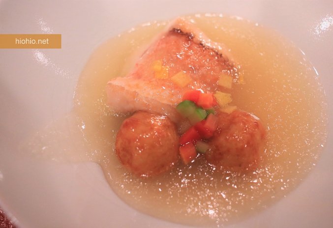 Tile Fish with Mochi (Wa Yamamura Nara, Japan), 3 Michelin Star eats. 