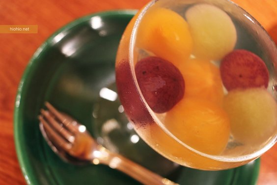 和やまむら (Wa Yamamura Nara, Japan)- Dessert- Melon, Grapes, and Persimmon Jelly. 