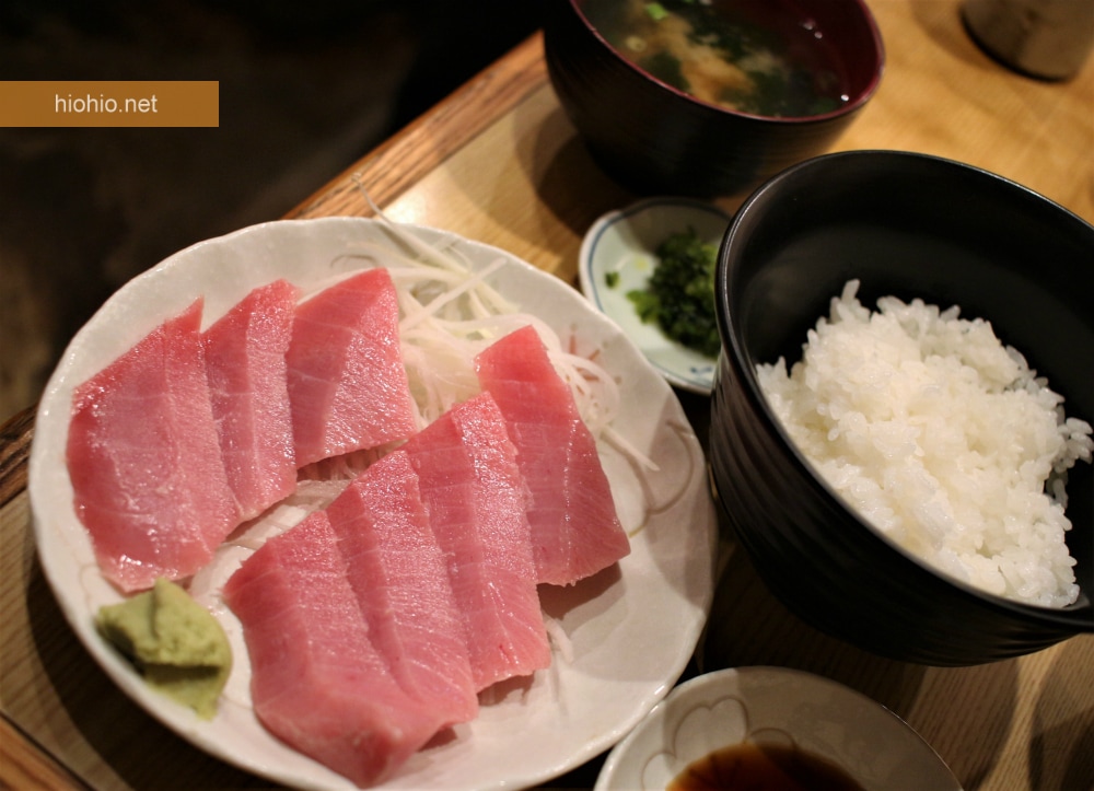 Maguro Koya Nara Japan (eating affordable bluefin tuna fish set). 