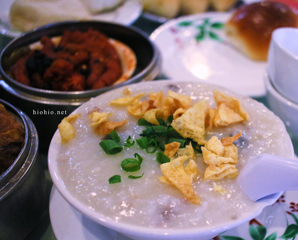 Phoenix Palace Seafood & BBQ Chinese Restaurant (Chandler, Arizona, USA).  Dim Sum, Congee Jook with Thousand Year old preserved egg. 